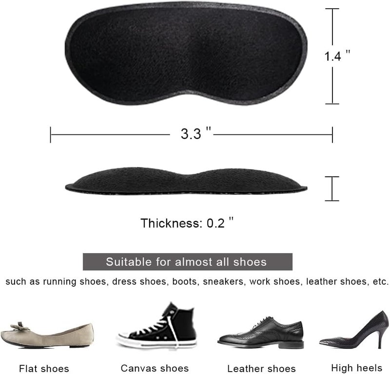 Dr.Foot Heel Grips for Men and Women  Self-Adhesive Heel Cushion Inserts Prevent Slipping  Rubbing  Blisters  Foot Pain  and Improve Shoe Fit - 2pairs + Extra 1 Shoe Horn (Black) - Image 5